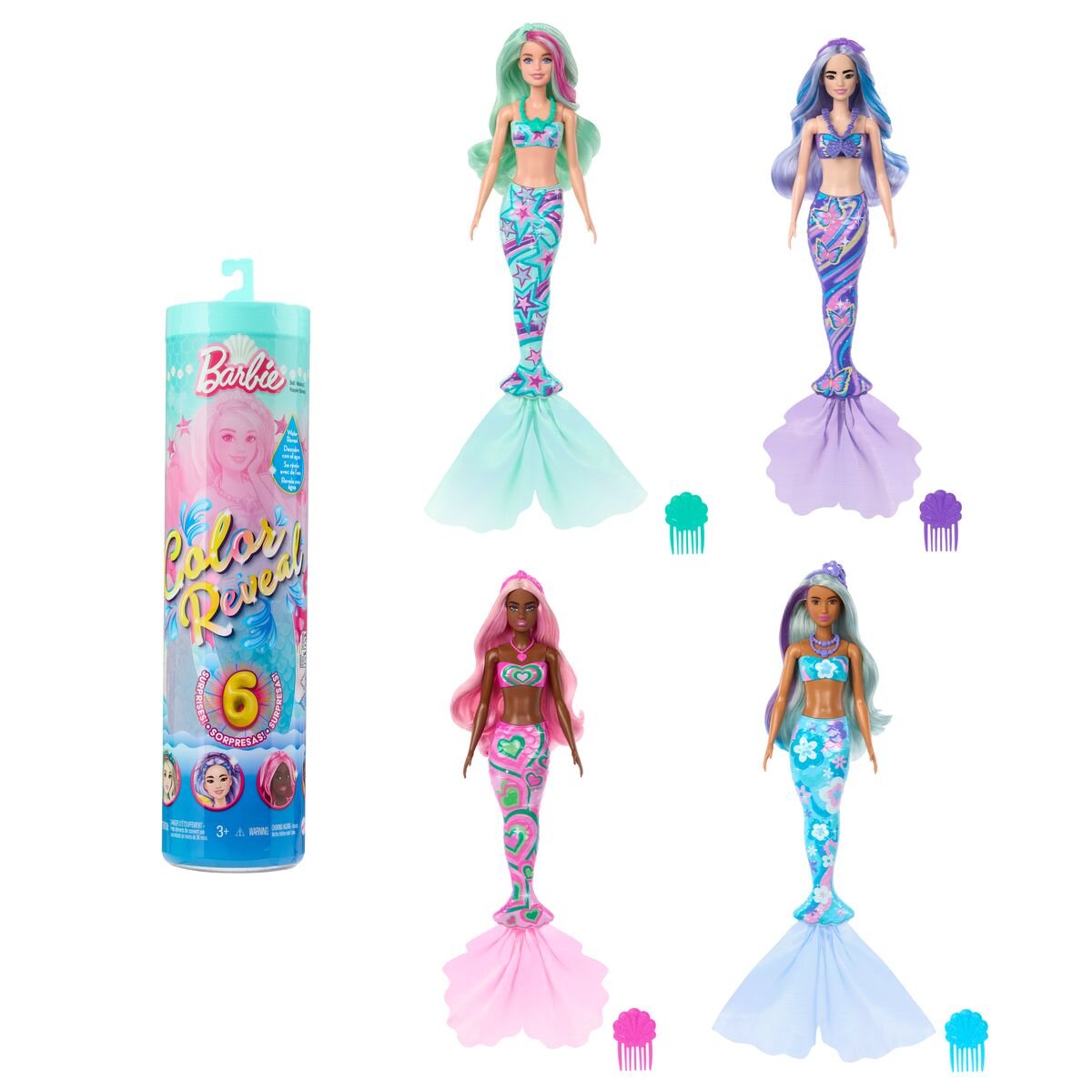 Barbie Color Reveal-Puppe Meerjungfrauen-Serie Sortiment