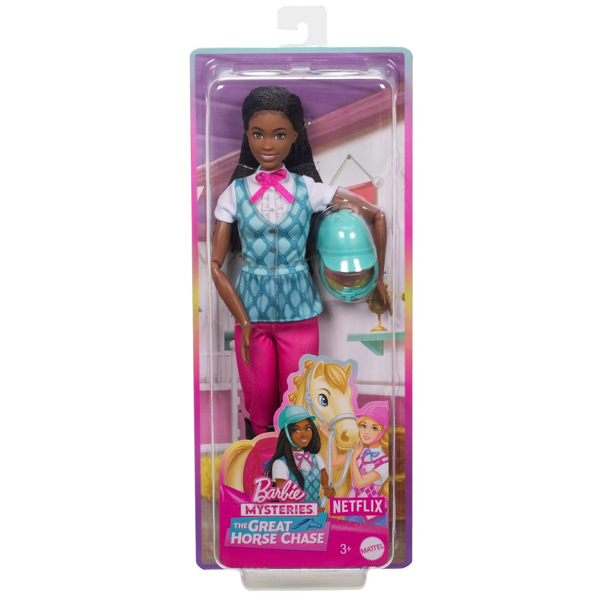 Barbie Mysteries: Das geheimnisvolle Pferdeabenteuer“ Barbie Brooklyn“ Puppe mit Reitkleidung und Zubehör