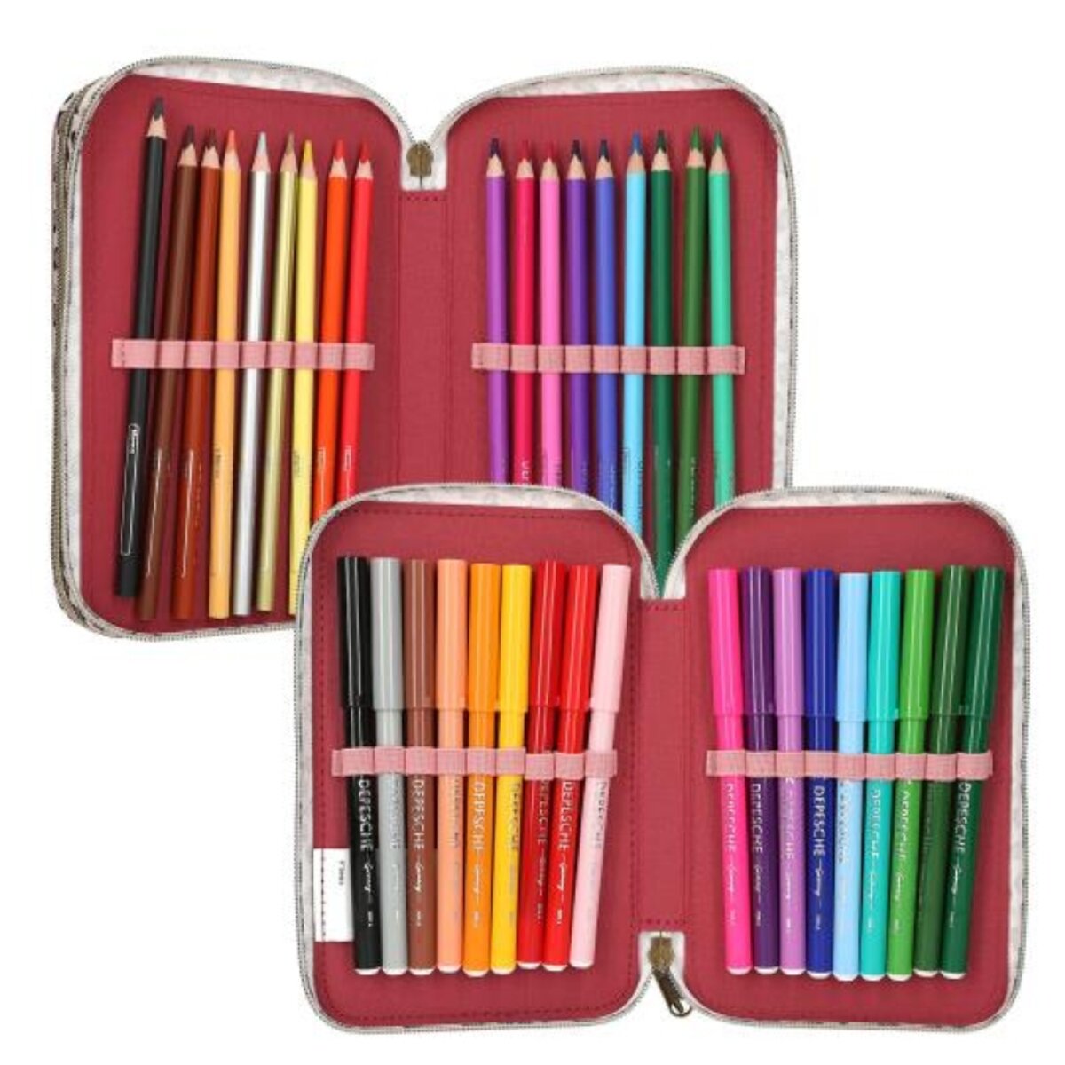 Depesche TOPModel 3 Fach Federtasche mit Schleifen LEOHEART