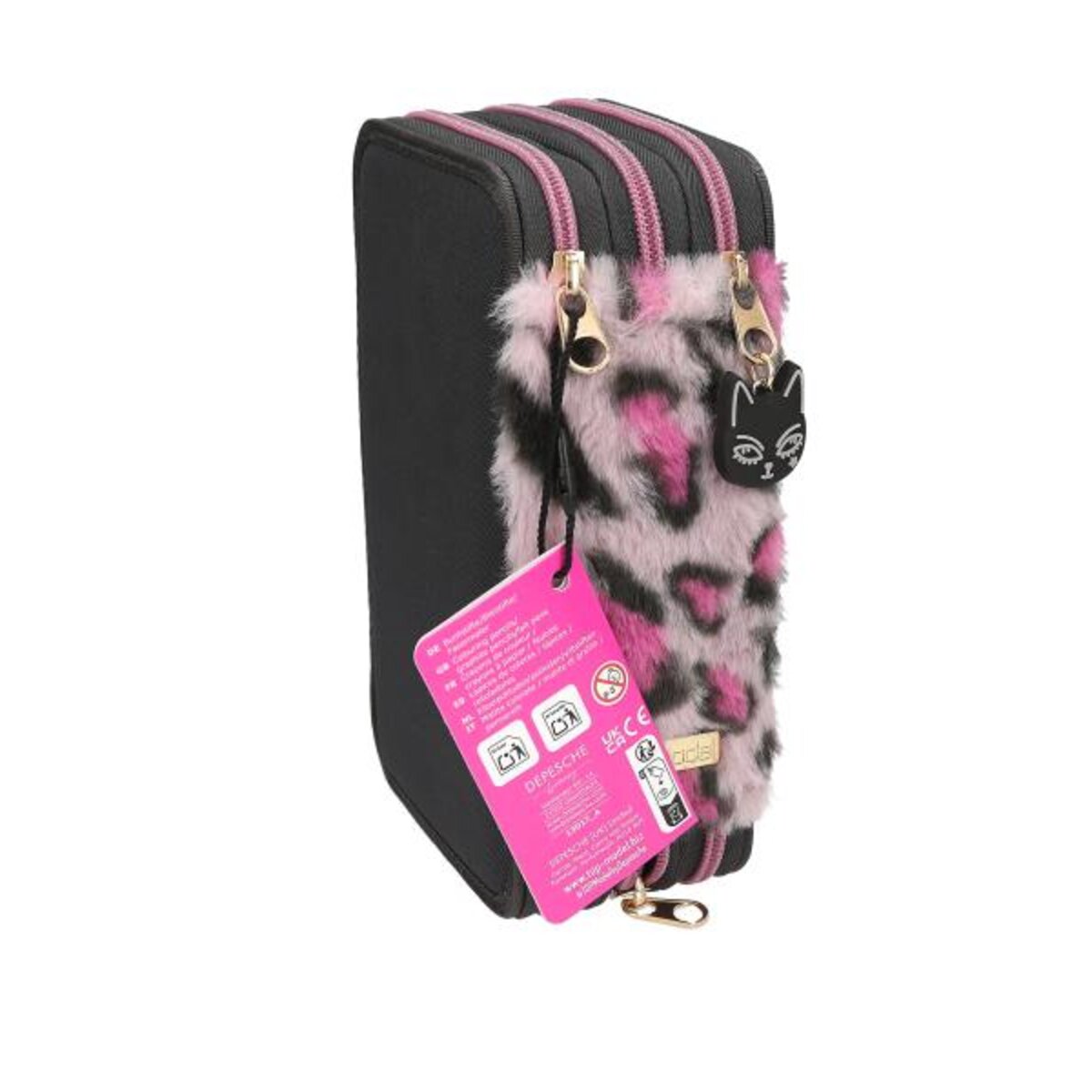 Depesche TOPModel 3 Fach Federtasche Leo Fell REBEL KITTY