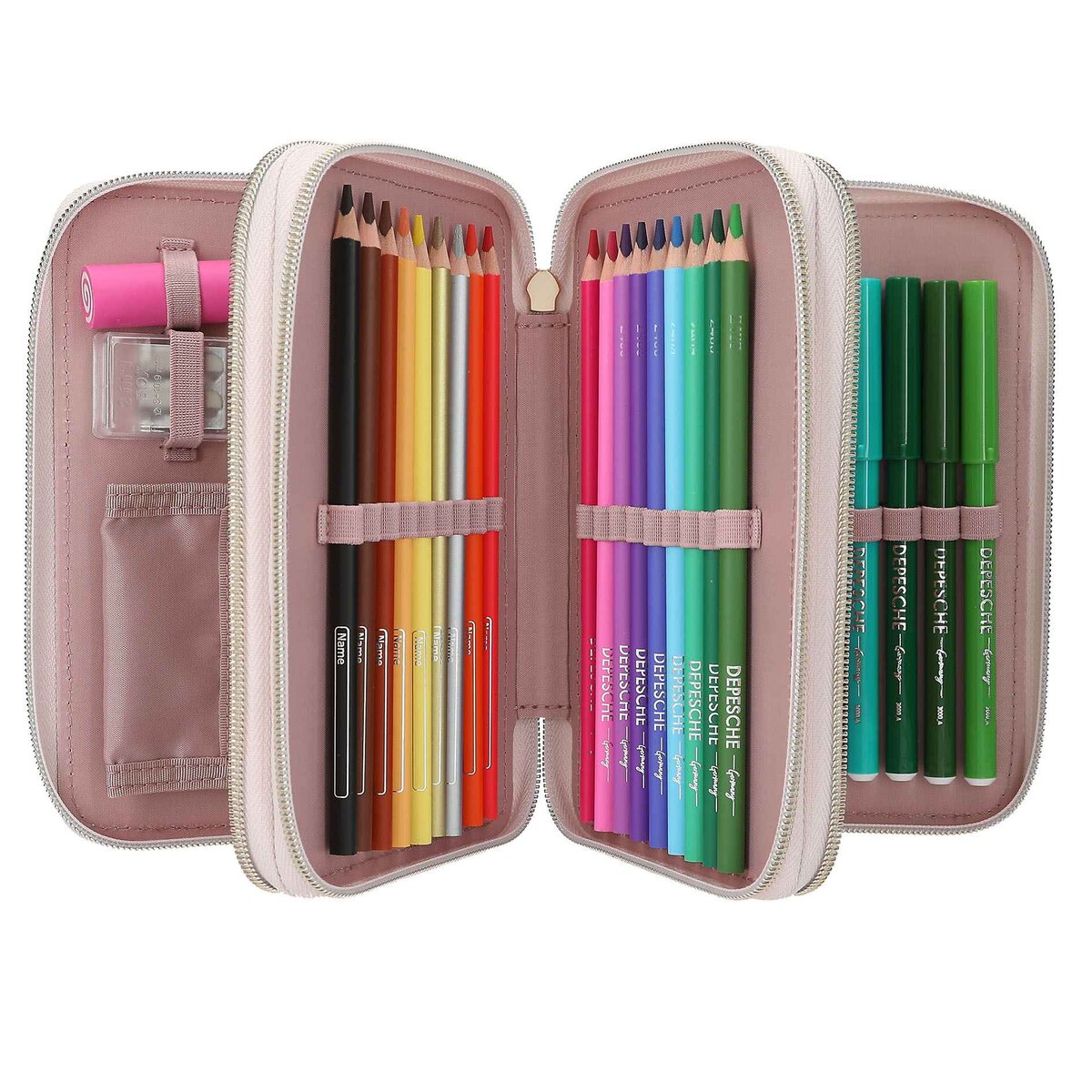 Depesche TOPModel 3fach Federtasche mit Stickerei Summer Feeling