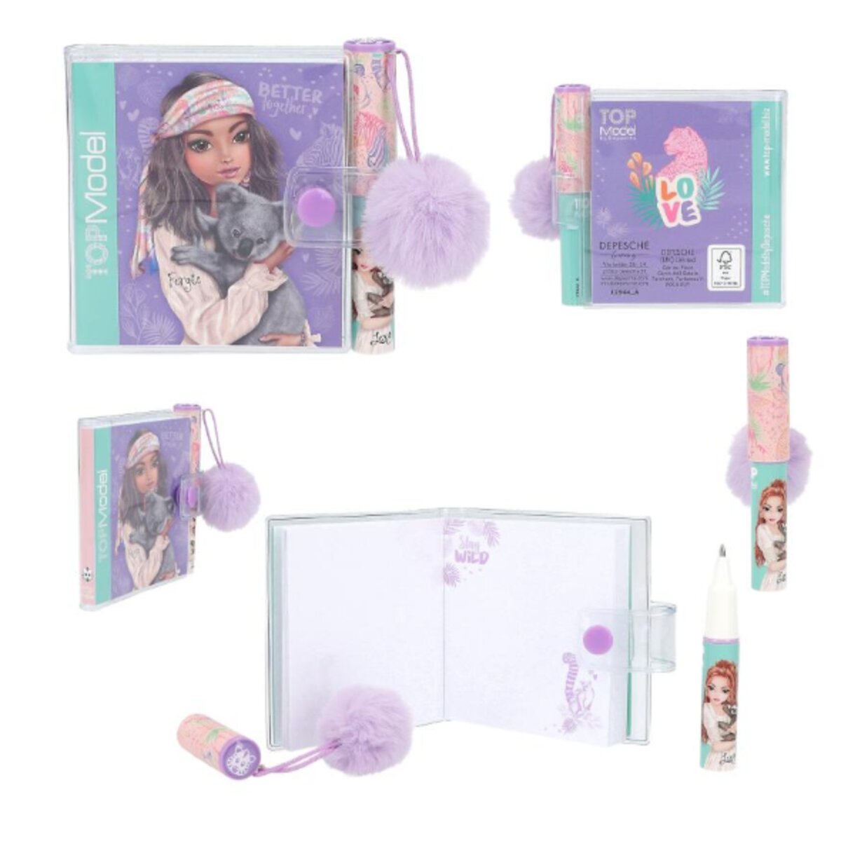 Depesche TOPModel Mini Notizbuch Mit Kugelschreiber WILD, 1 Stück; 2-fach sortiert