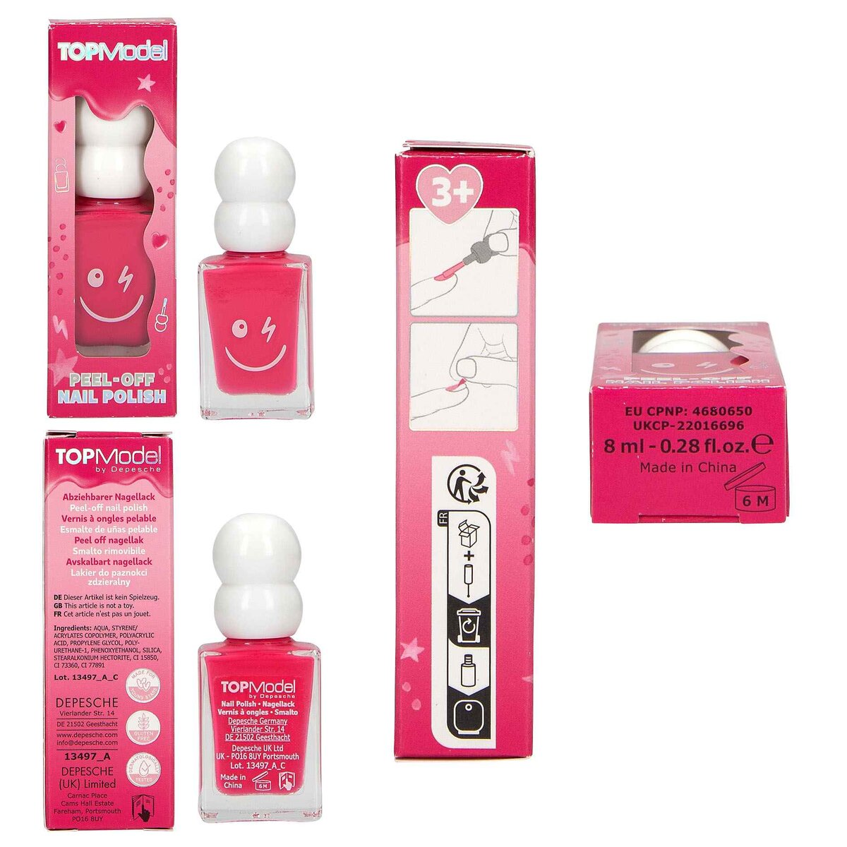 Depesche TOPModel Nagellack Beauty and Me, 1 Stück, 4-fach sortiert