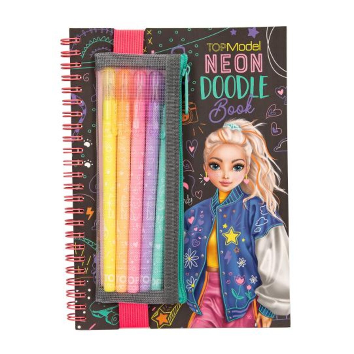 Depesche TOPModel Neon Doodle Buch mit Neonstift Set