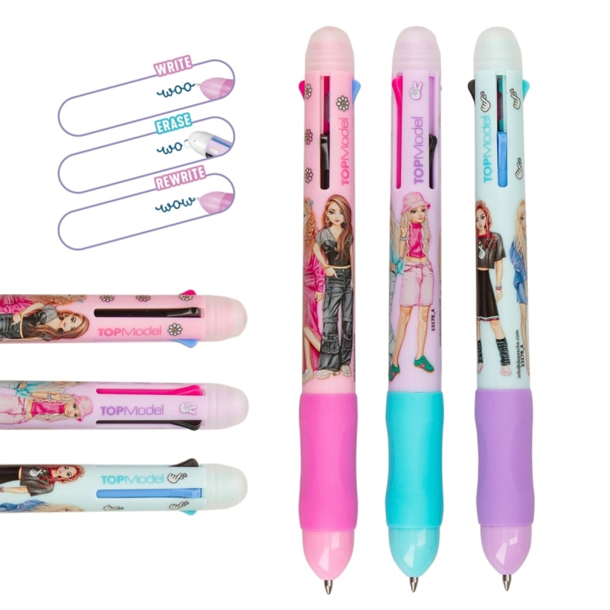 Depesche TOPModel Radierbarer Gelstift, 1 Stück, 4-fach sortiert