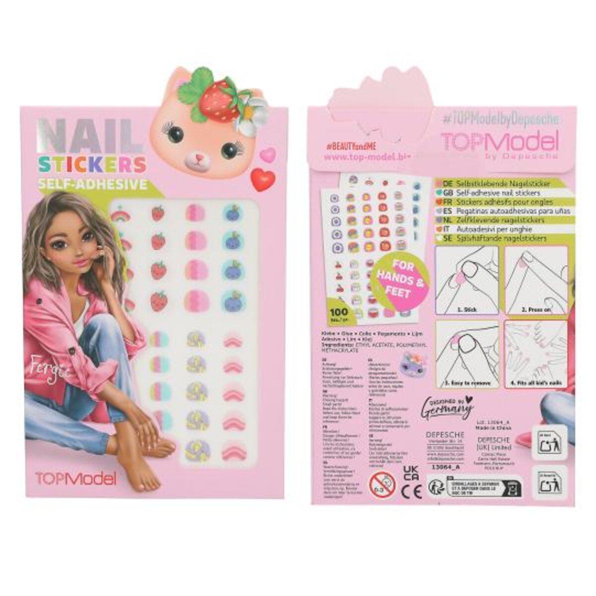 Depesche TOPModel Selbstklebende Nagelsticker BEAUTY and ME, 1 Stück; 4-fach sortiert