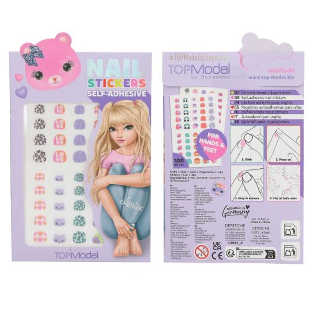 Depesche TOPModel Selbstklebende Nagelsticker BEAUTY and ME, 1 Stück; 4-fach sortiert
