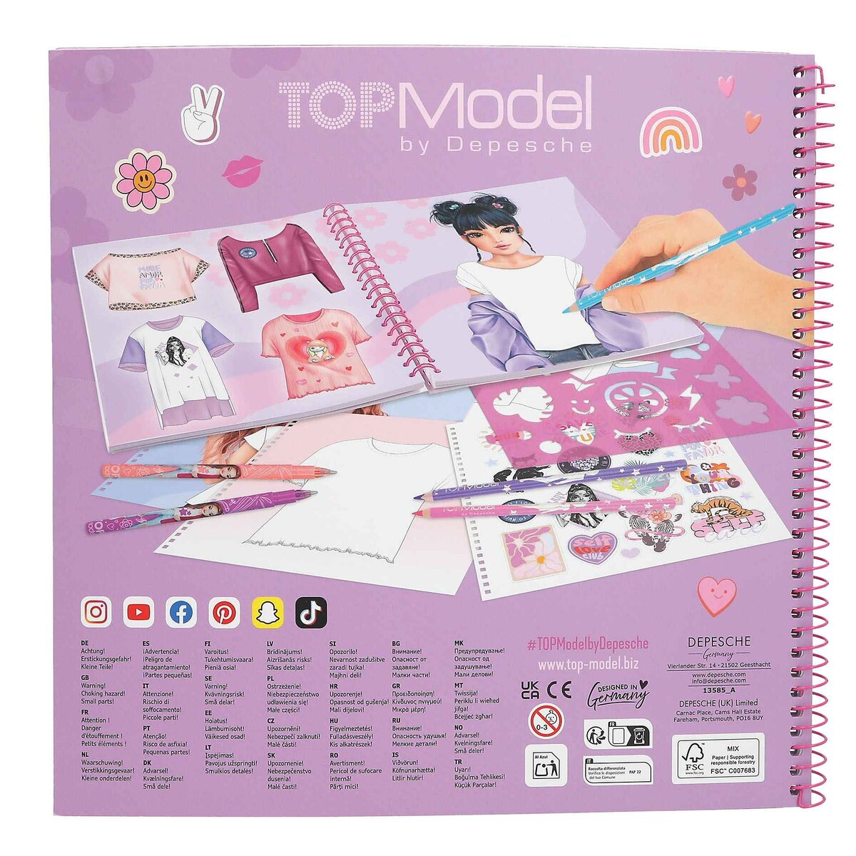 Depesche TOPModel T-Shirt Designer Malbuch