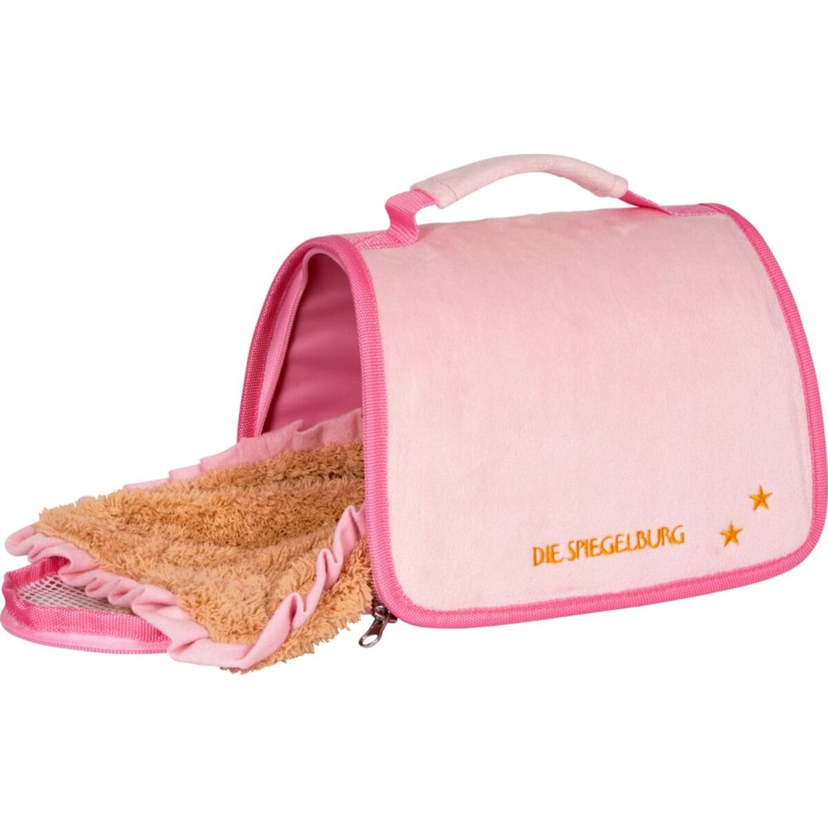 Die Spiegelburg Reisetasche für Plüschtiere, rosa - Lustige Tierparade
