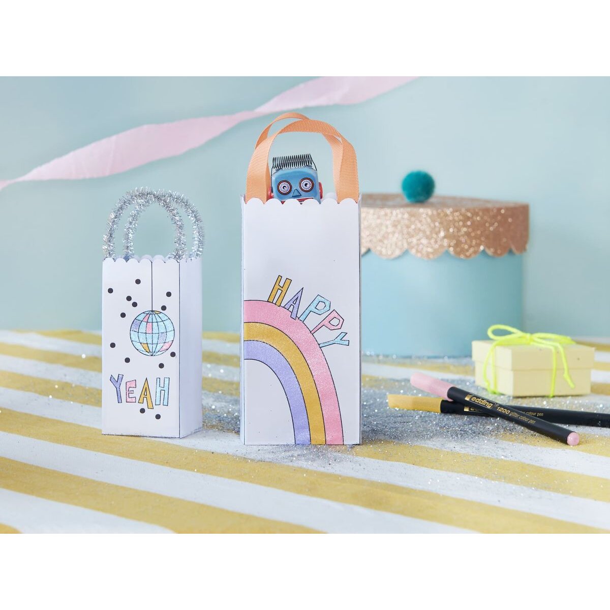 edding 1200 glitzer Fasermaler 1 mm, 4er-Set