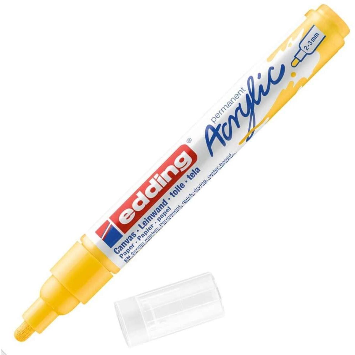 edding 5100 Acrylmarker medium - gelb - 1 Acrylstift wasserfest - mittlere Rundspitze 2-3 mm