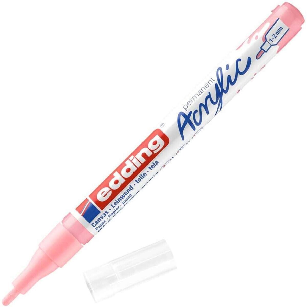edding 5300 Acrylmarker fein - rosa - 1 Acrylstift wasserfest - feine Rundspitze 1-2 mm
