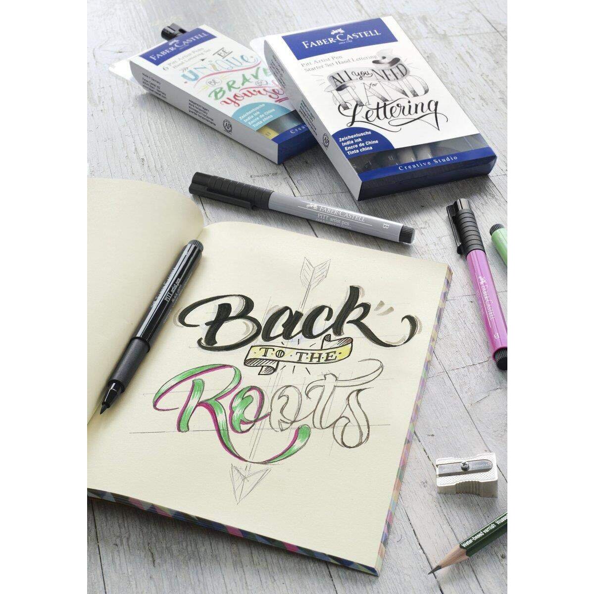 Faber-Castell Tuschestift Pitt Artist Pen Lettering, 4er Etui Love