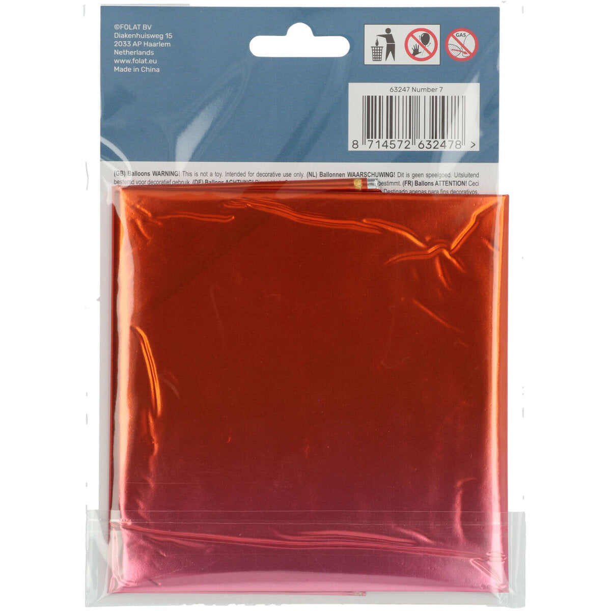 Folat Folienballon Zahl 7 Yummy Gummy Rainbow - 81 cm