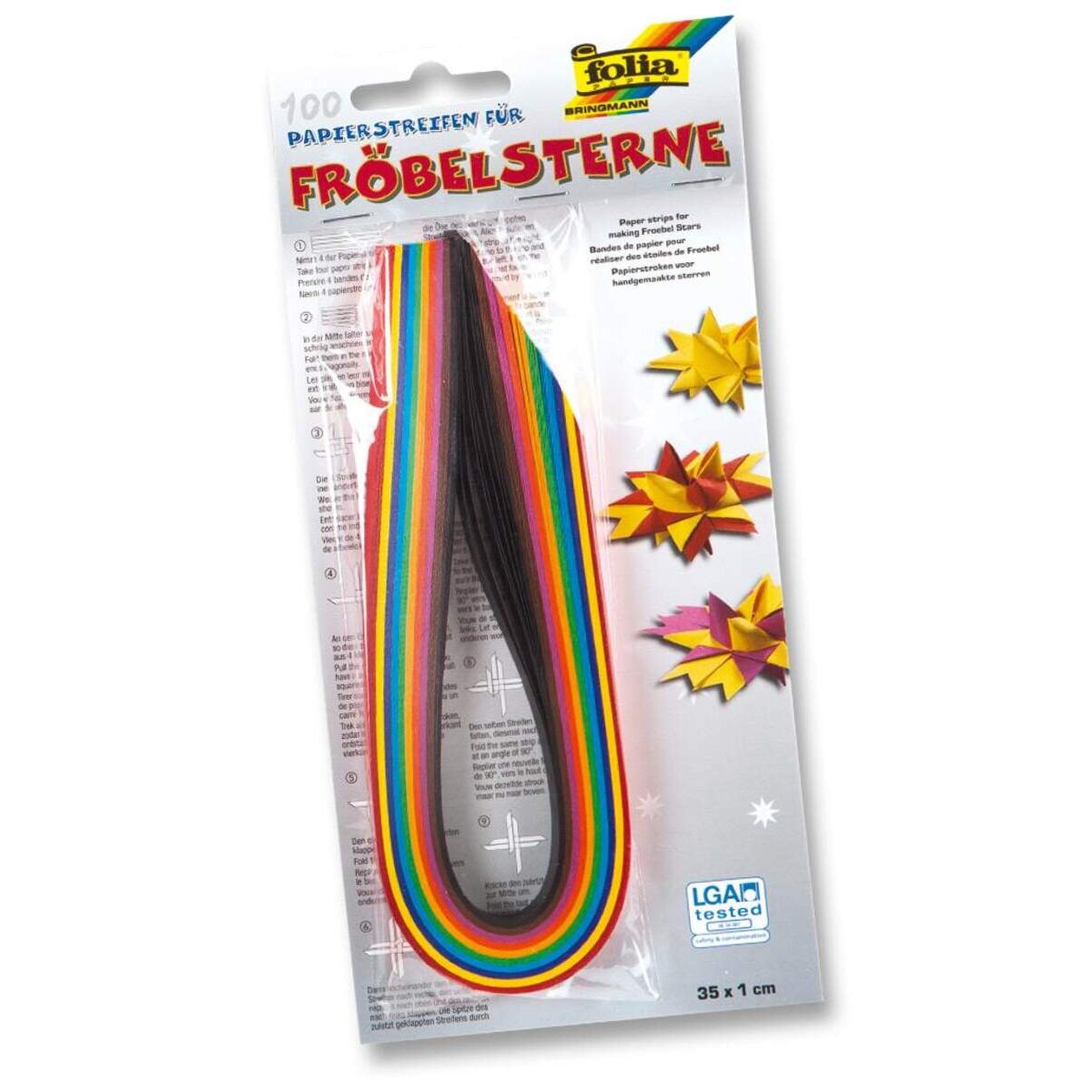 Folia 1295 Papierstreifen für Fröbelsterne, 100 Stück