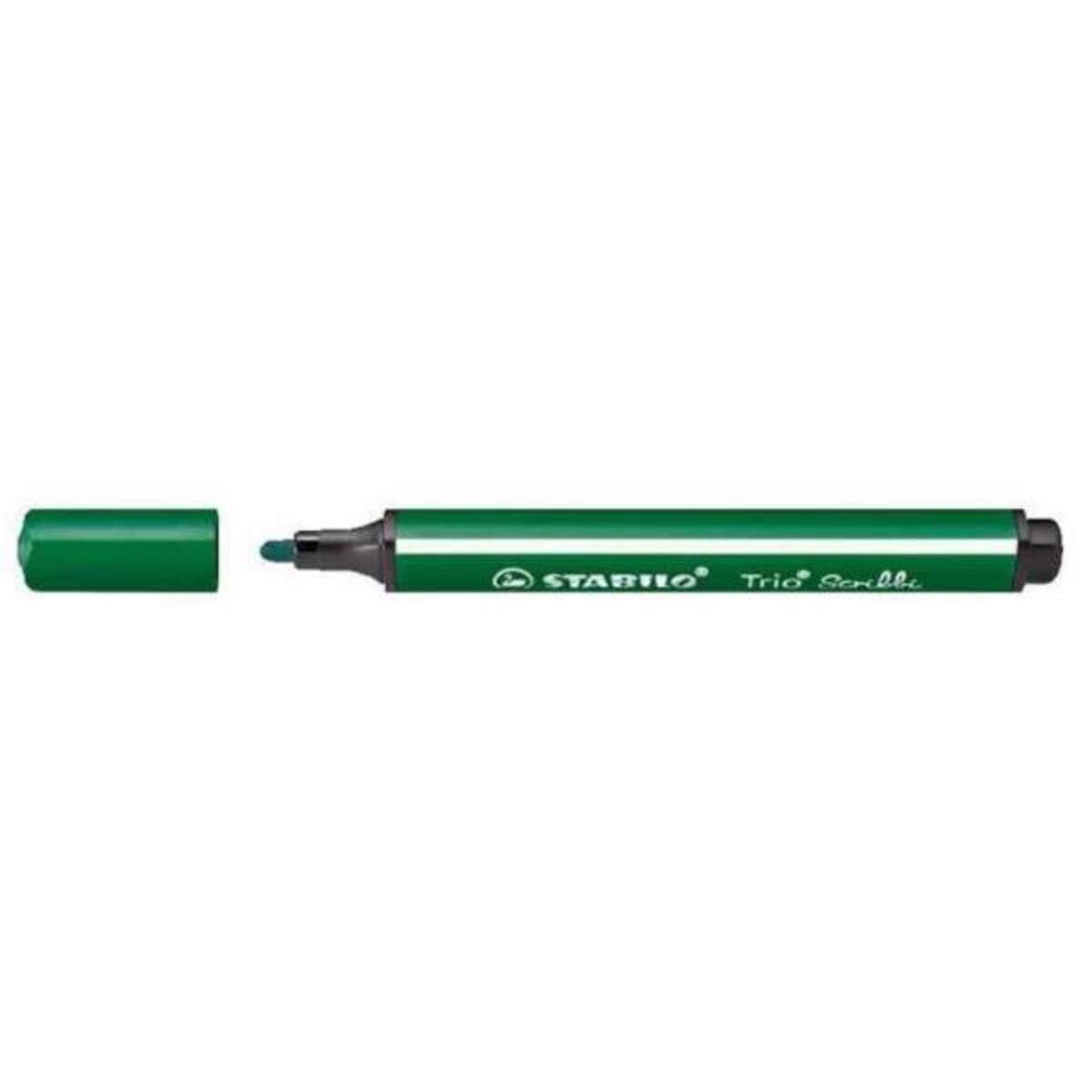Gefederter Dreikant-Filzstift - STABILO Trio Scribbi - Einzelstift - grün