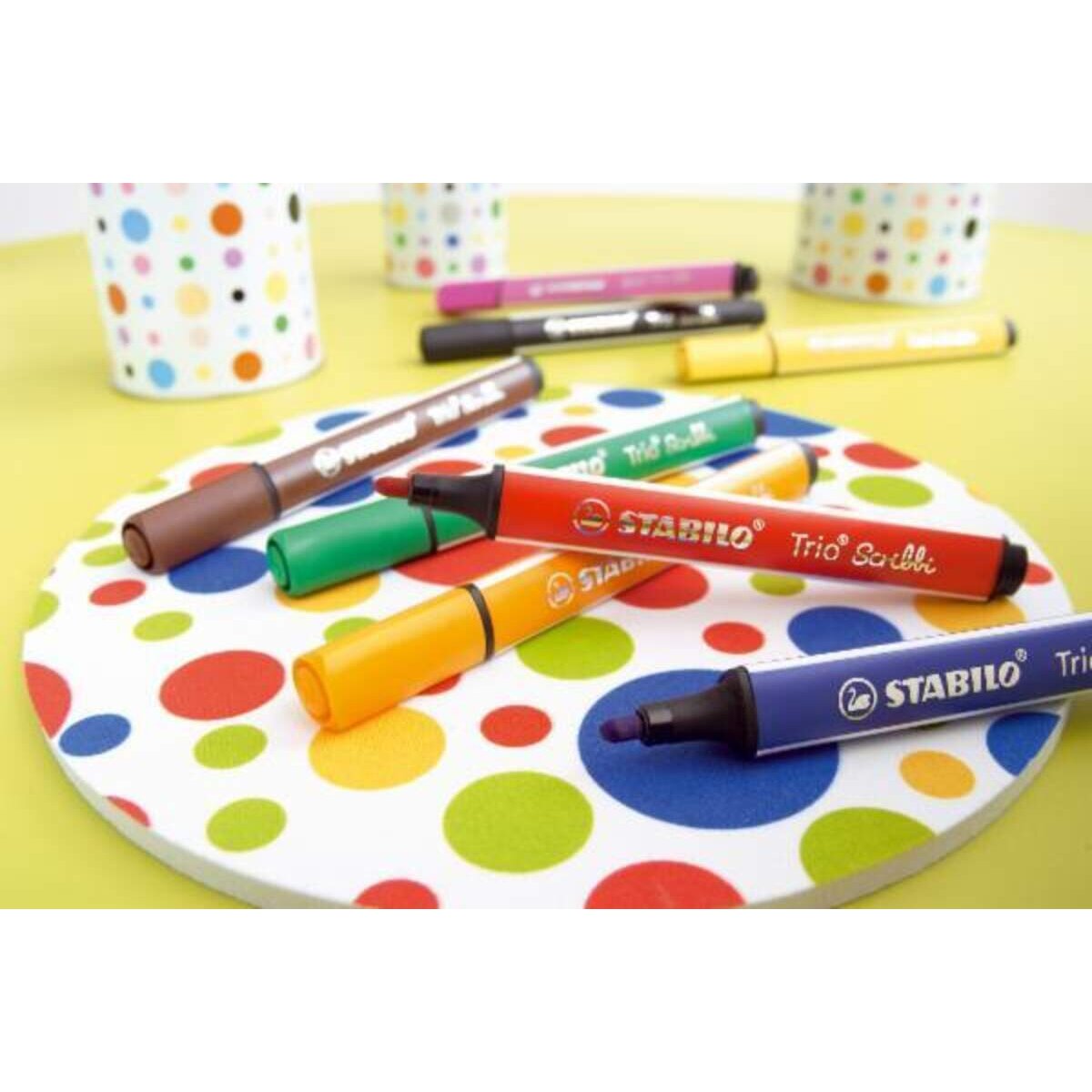 Gefederter Dreikant-Filzstift - STABILO Trio Scribbi - Einzelstift - rosa