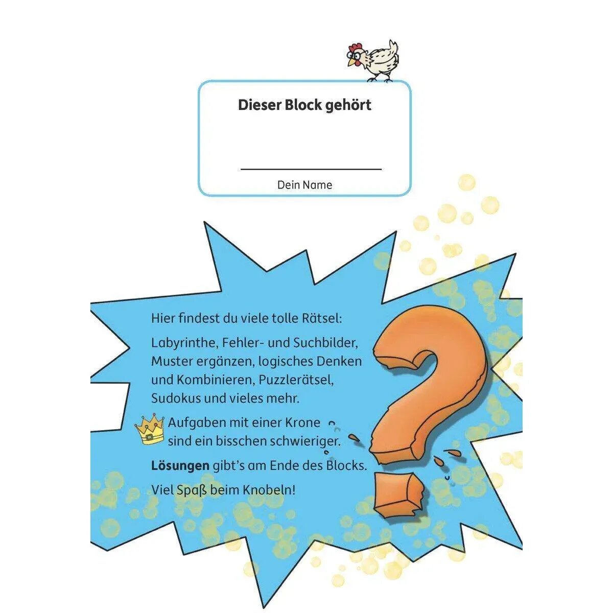 Hauschka Verlag Rätselblock ab 5 Jahre, Band 2: Kunterbunter Rätselspaß