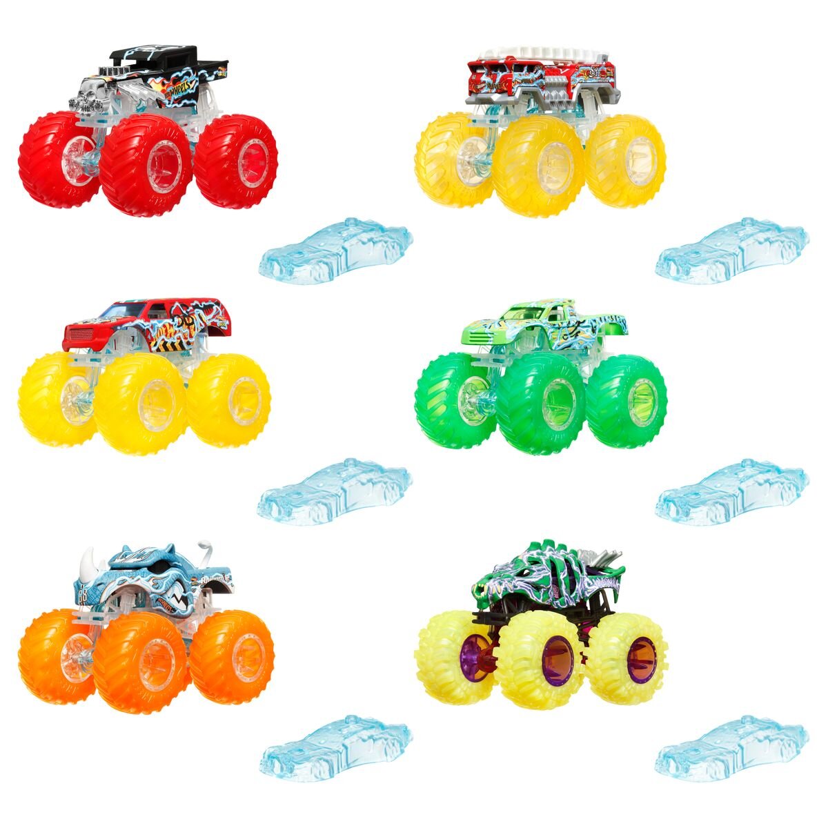 Hot Wheels Monster Trucks Power Smashers Die-Cast Singles, 1 Stück, 6-fach sortiert
