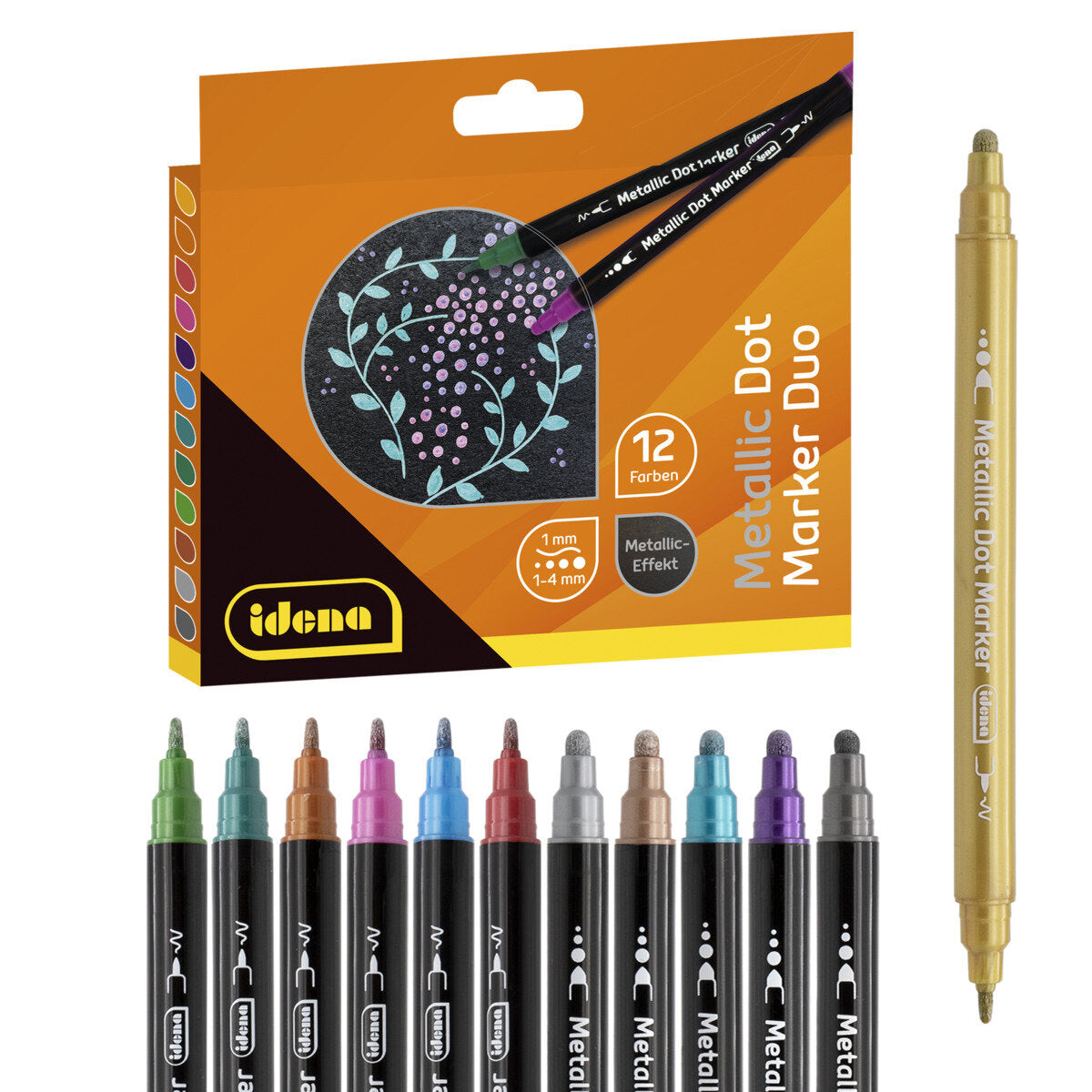Idena Metallic Dot Marker DUO 12 Farben