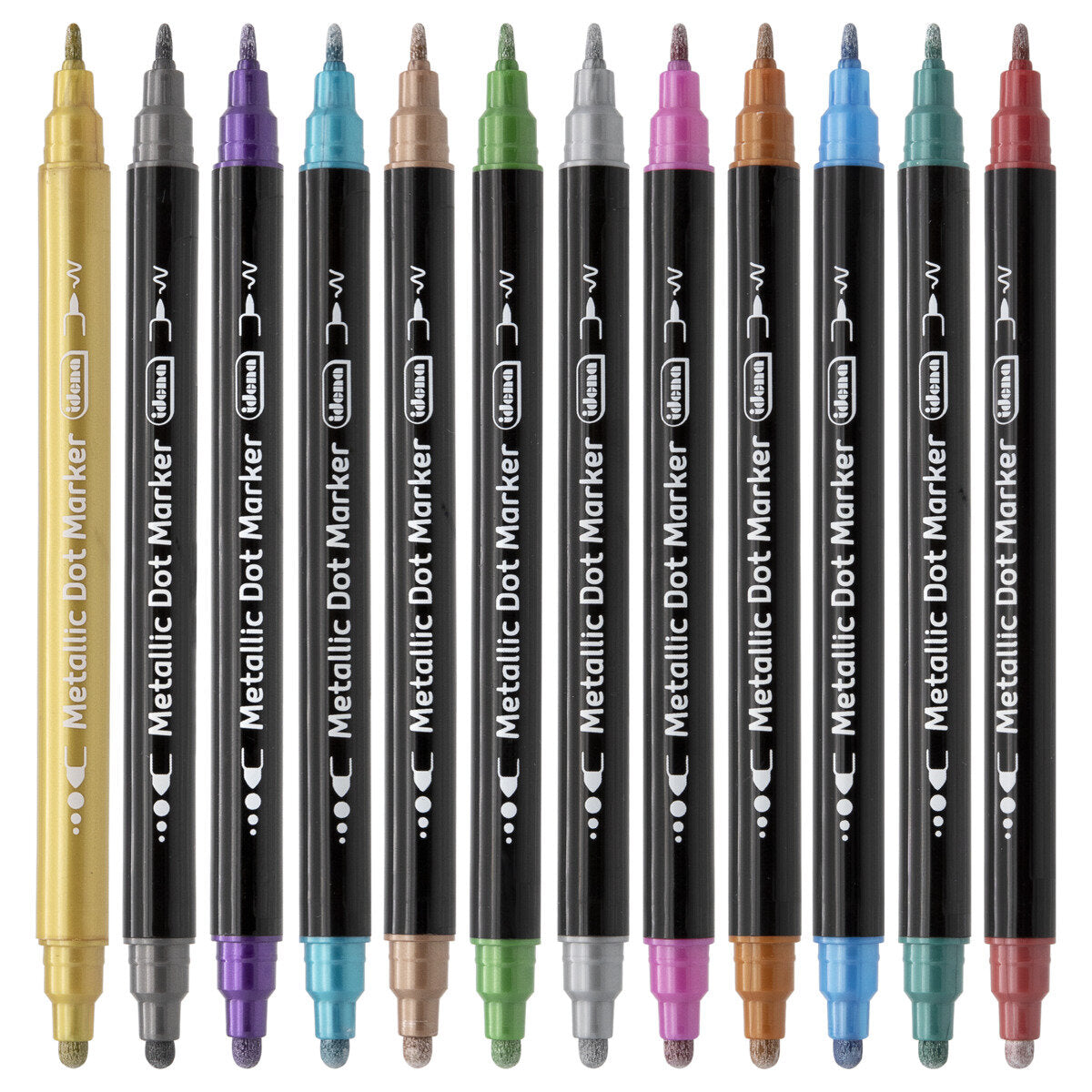 Idena Metallic Dot Marker DUO 12 Farben