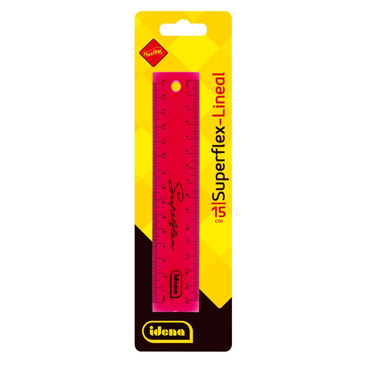 Idena Superflex Lineal 15 cm, 1 Stück, 4-fach sortiert