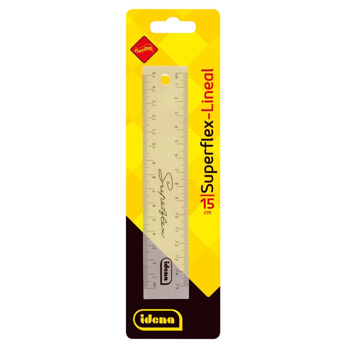 Idena Superflex Lineal 15 cm, 1 Stück, 4-fach sortiert