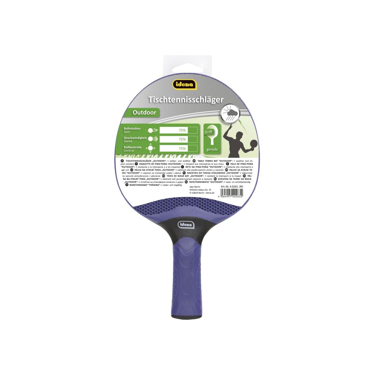 Idena Tischtennisschläger blau