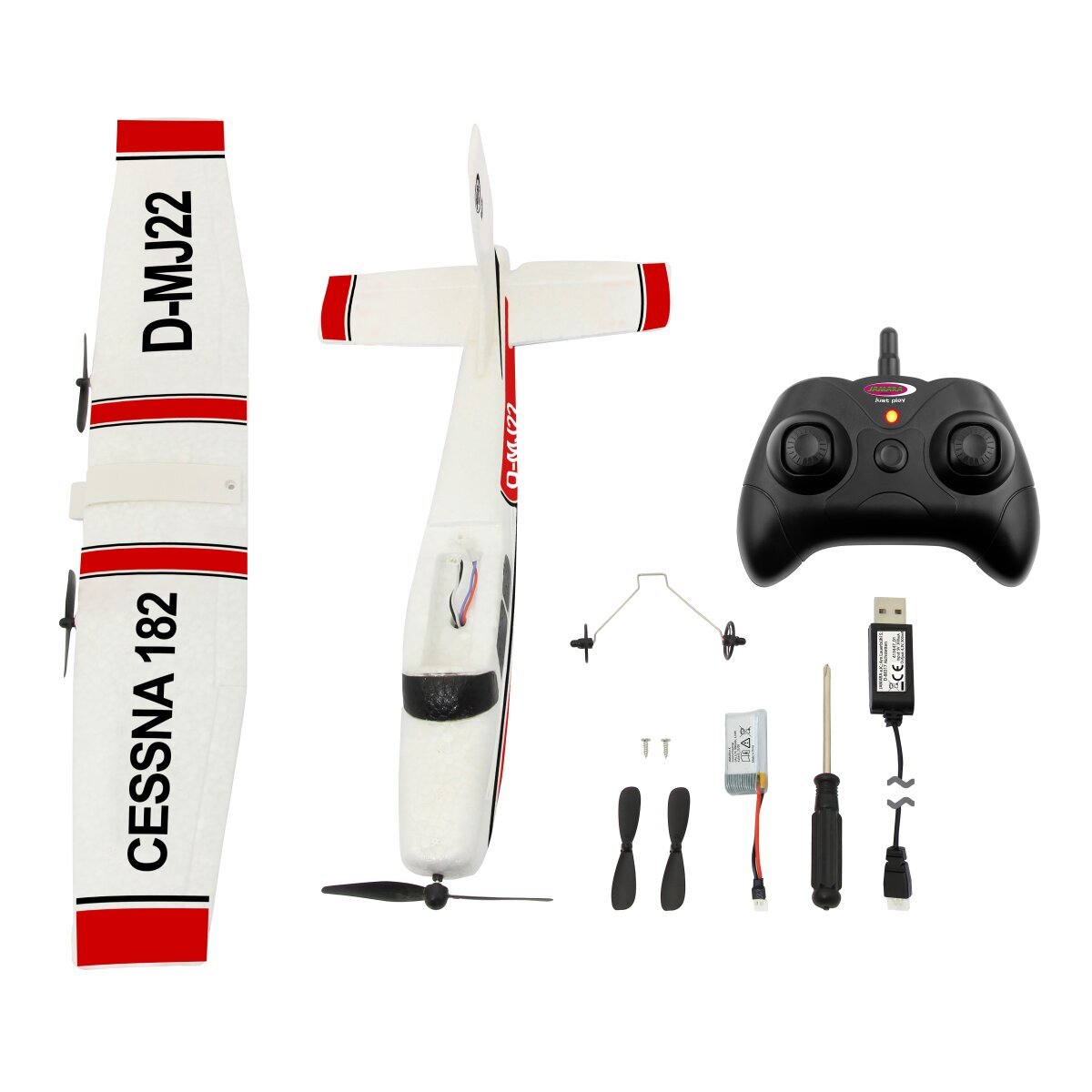 Jamara Cessna 182 Flugzeug 2,4GHz Gyro 2CH