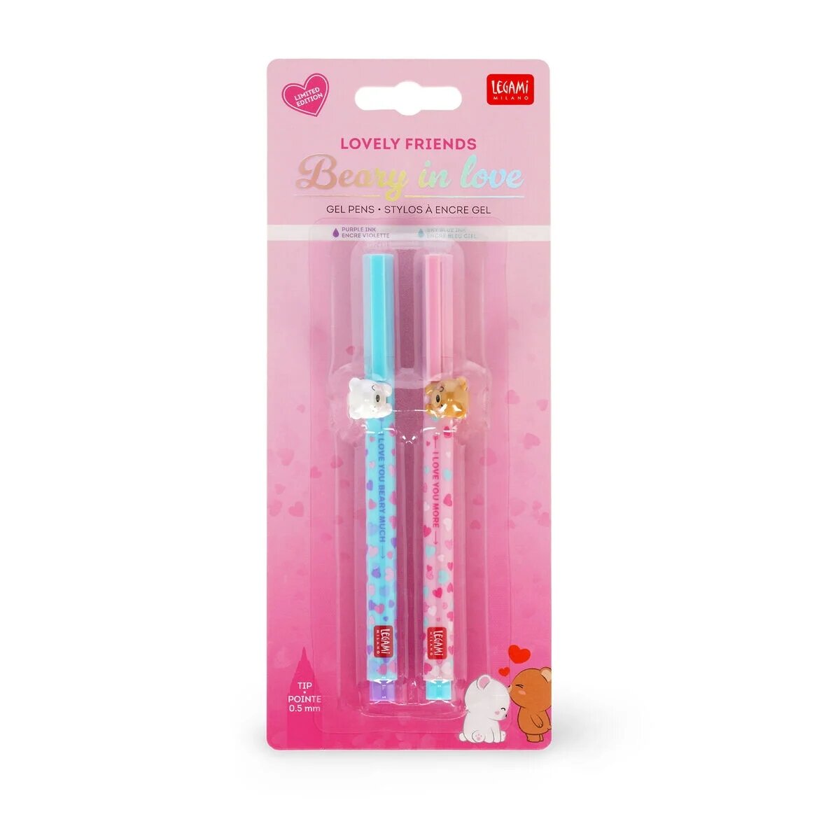Legami Set mit 2 Gelstiften - Beary in Love