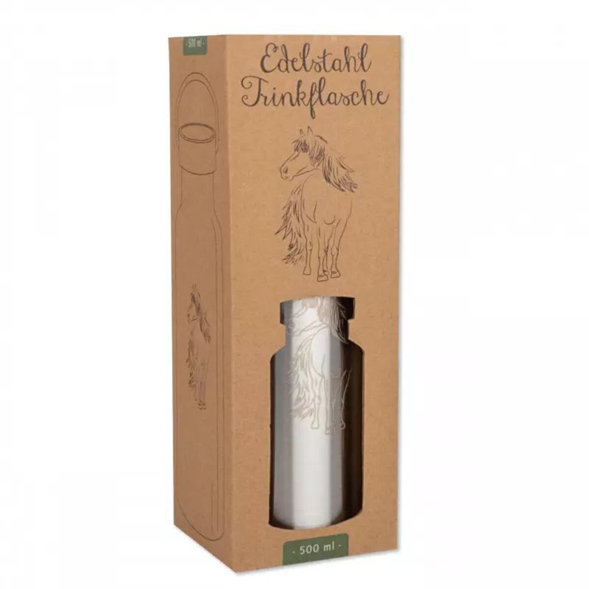 Lutz Mauder TapirElla Edelstahl Trinkflasche Pferde, 500 ml