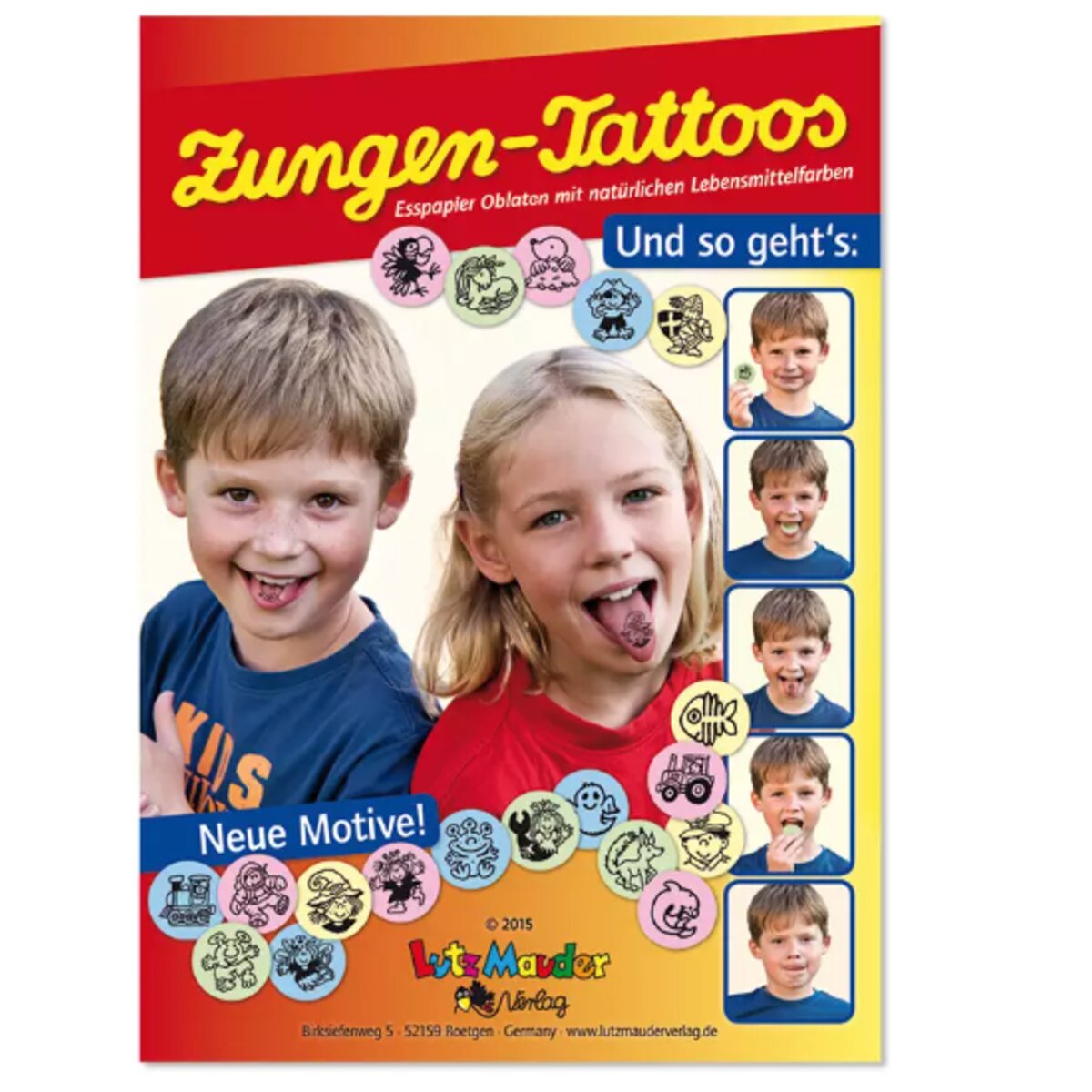 Lutz Mauder Zungentattoo, 1 Beutel zu 10 Zungentattoos