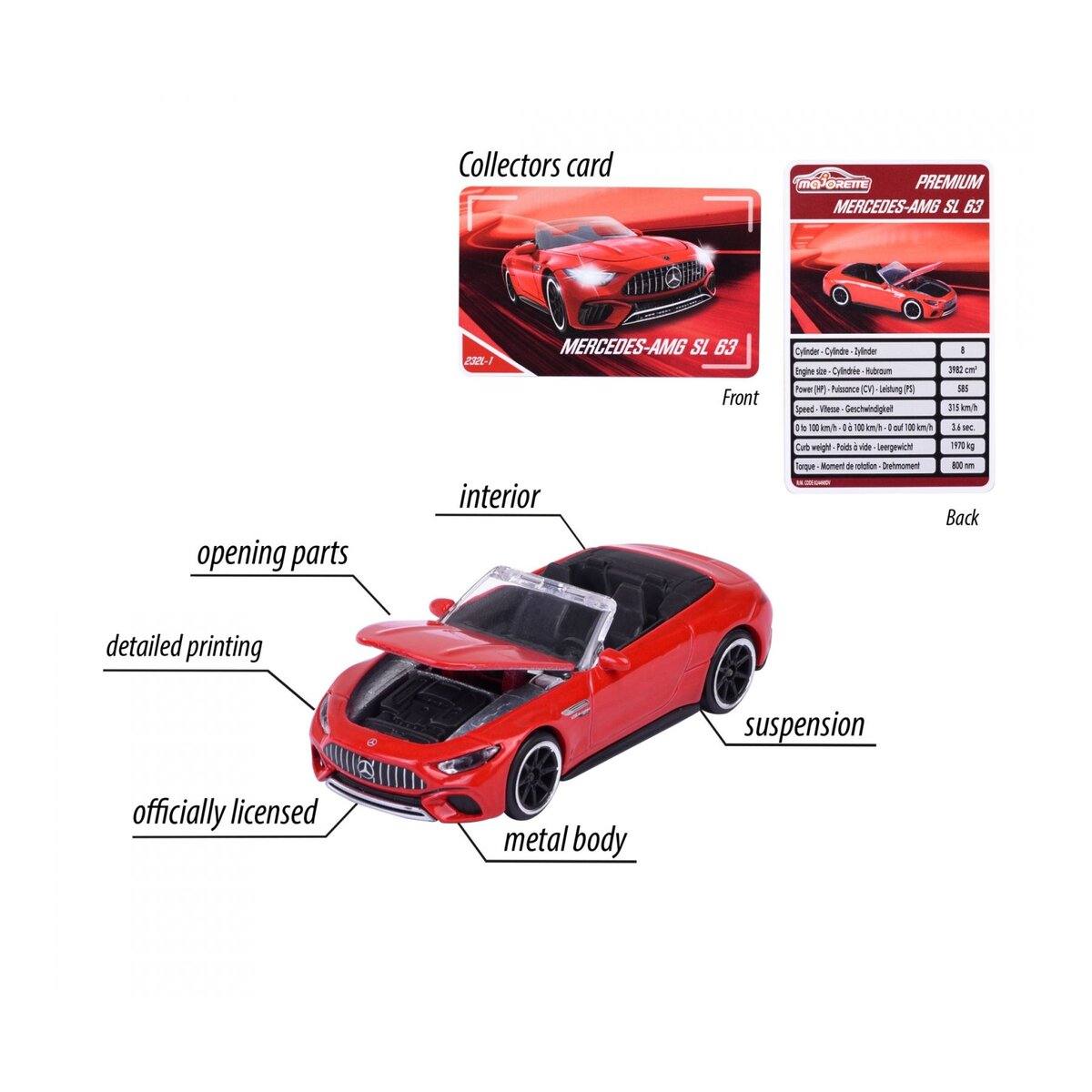 Majorette Premium Cars Mercedes-AMG SL, rot