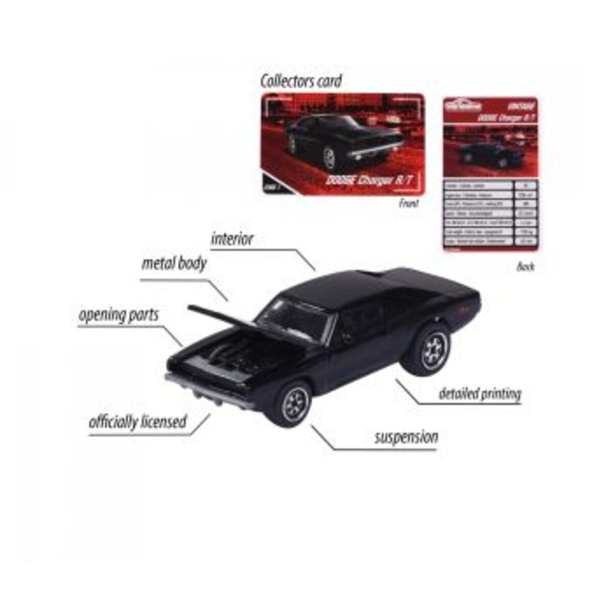 Majorette Vintage Dodge Charger R/T, schwarz