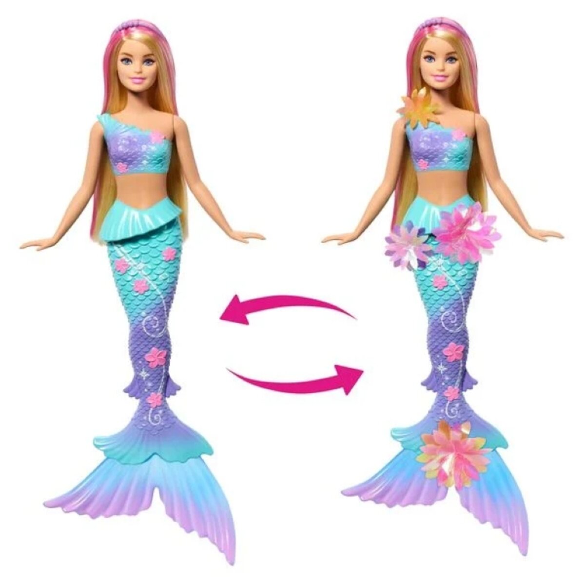 Mattel Barbie Flower Magic Meerjungfrau Spielzeugpuppe mit Perlen