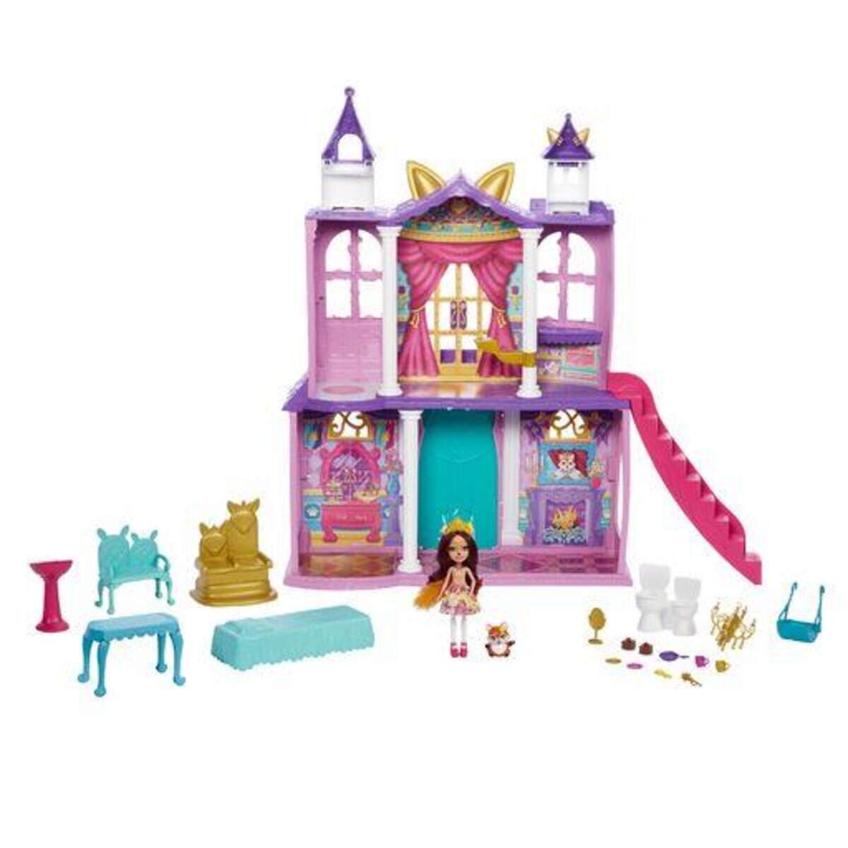 Mattel Enchantimals Royals Ballzauber Schloss mit Felicity Fox Puppe & Flick Tierfigur