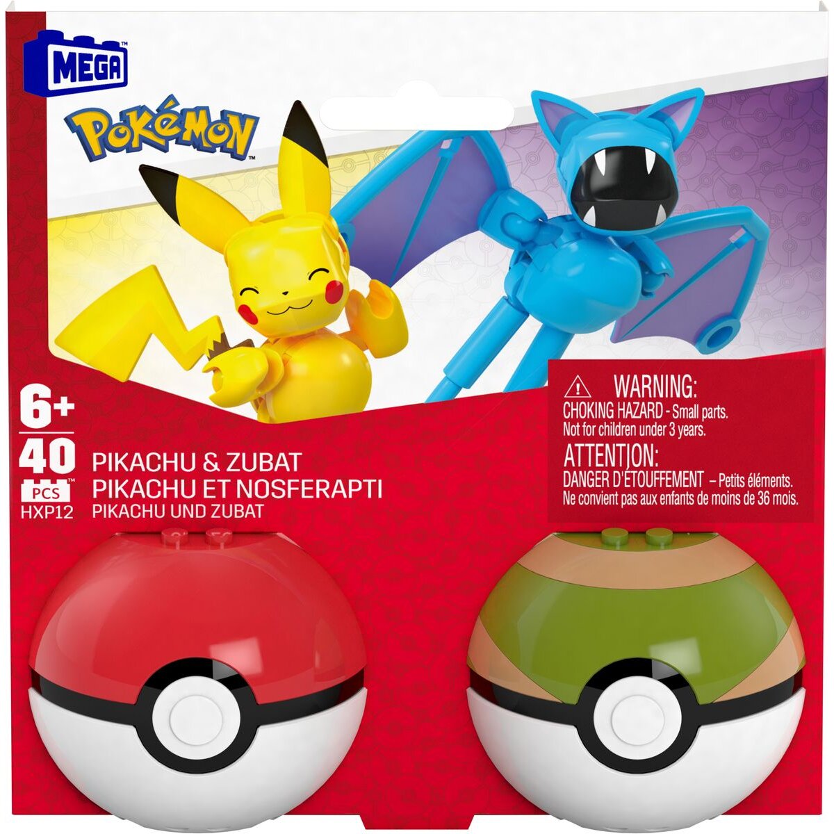 Mattel MEGA Pokemon Pokeball Pikachu und Zubat