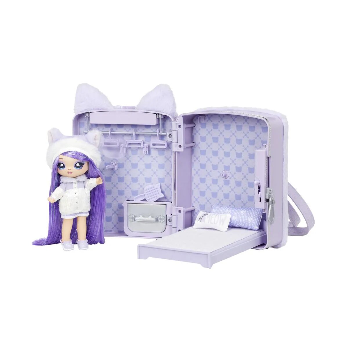 MGA Entertainment Na! Na! Na! Surprise 3in1 Series 3 - Backpack Bedroom Lavender Kitty