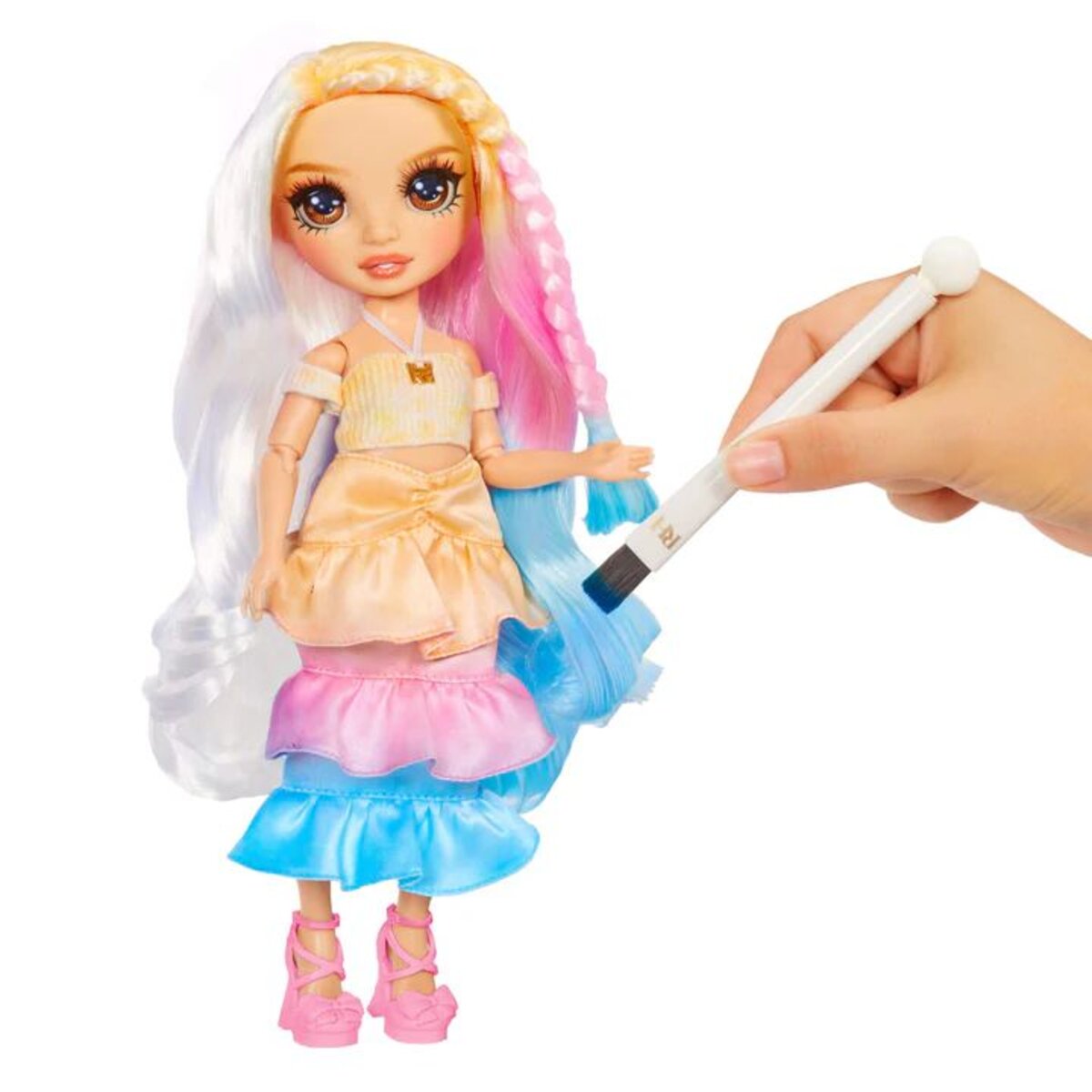 MGA Entertainment Rainbow High Watercolor & Create Theme Dolls- brown eyes