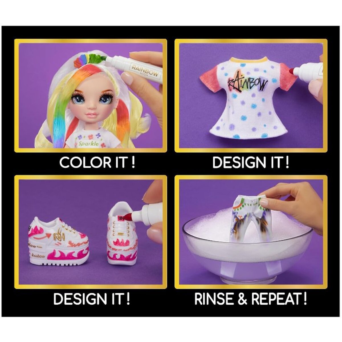 MGA Entertainment Ranbow High Color & Create DIY Puppe