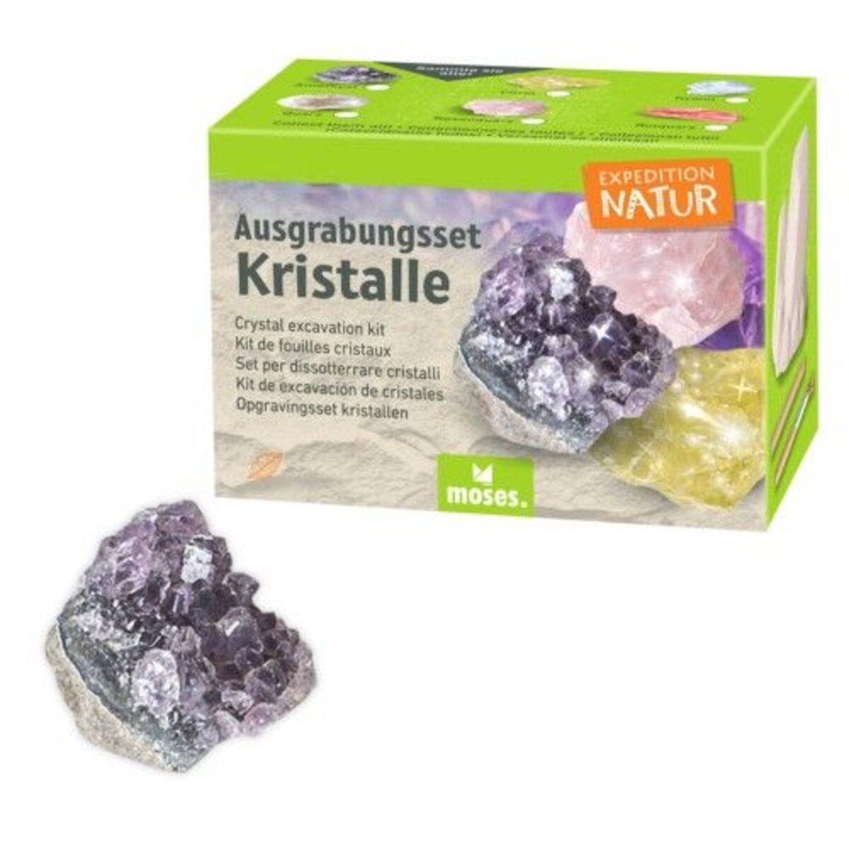moses. Expedition Natur Ausgrabungsset Kristall, 1 Stück, 6-fach sortiert