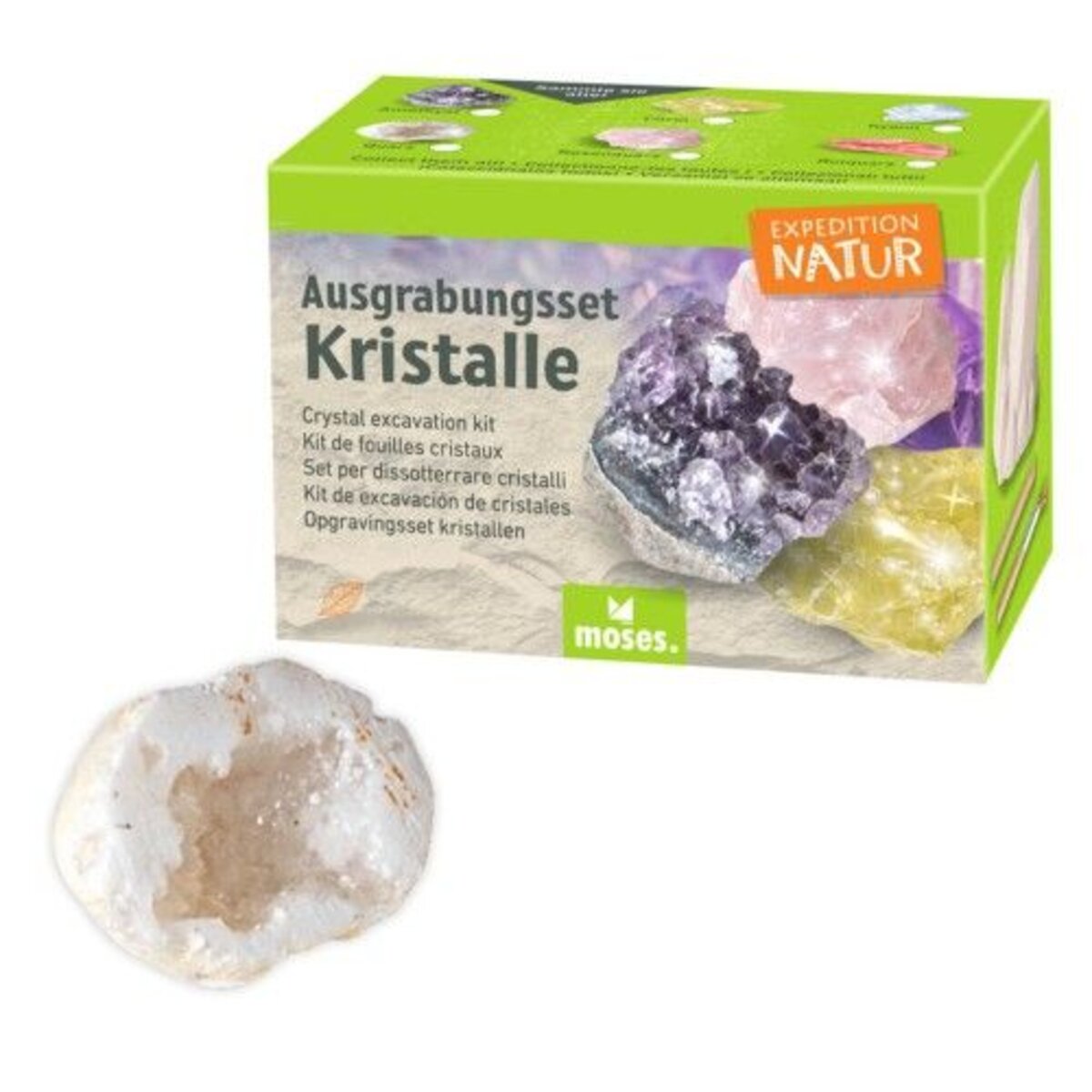 moses. Expedition Natur Ausgrabungsset Kristall, 1 Stück, 6-fach sortiert