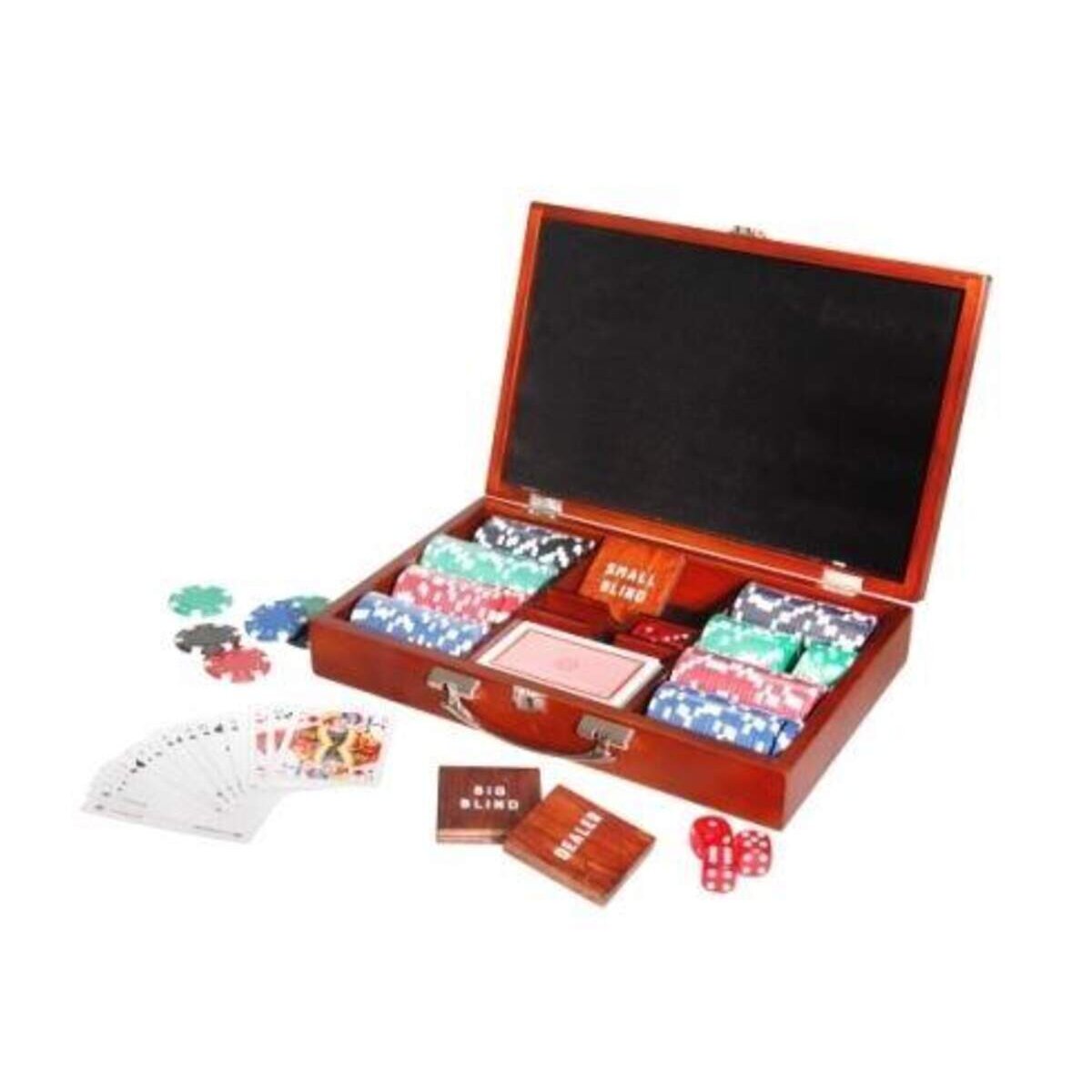 Natural Games Pokerset im Holzkoffer mit 200 Chips