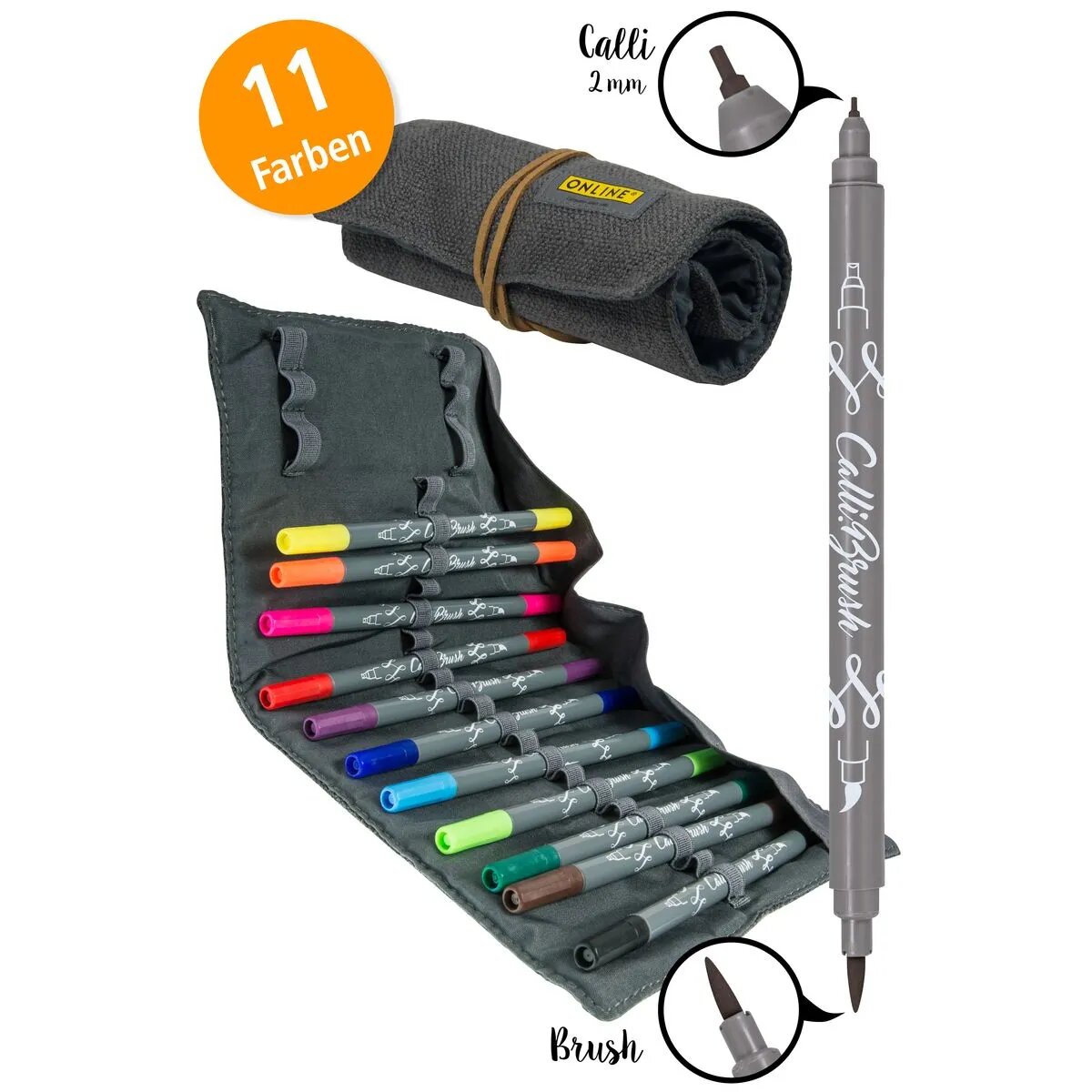 ONLINE Calli.Brush Pens in Roll Pouch