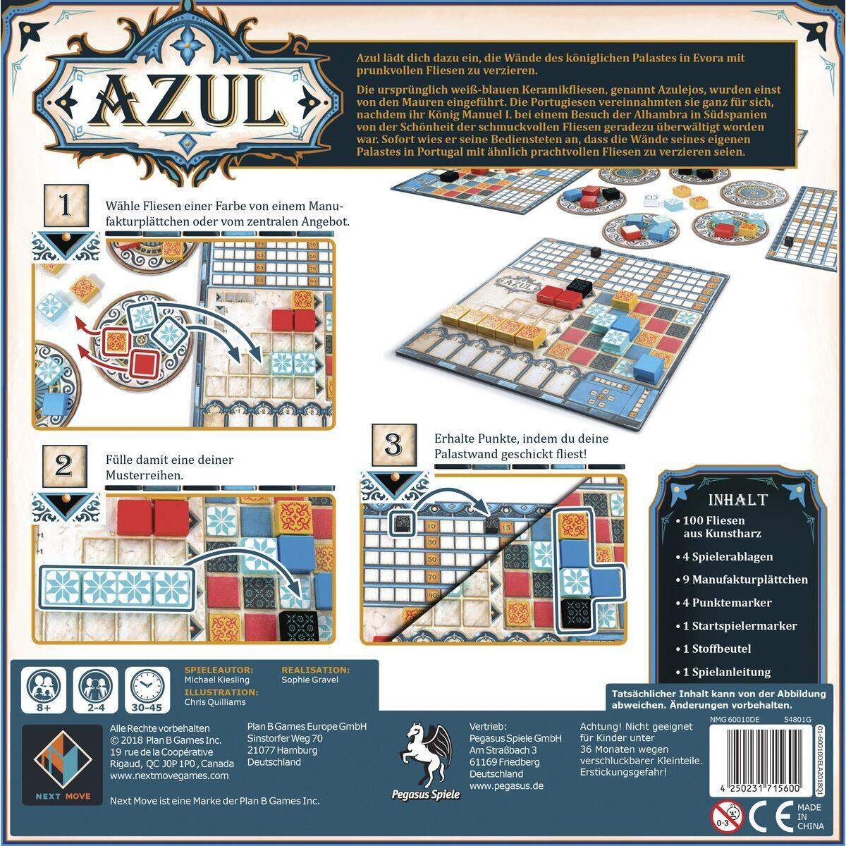 Pegasus Spiele Azul, Spiel des Jahres 2018