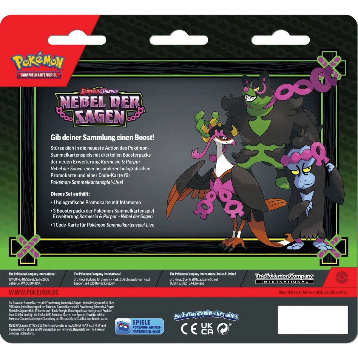 Pokemon Karmesin & Purpur: Nebel der Sagen - Booster-Blister (3 Booster) - deutsch