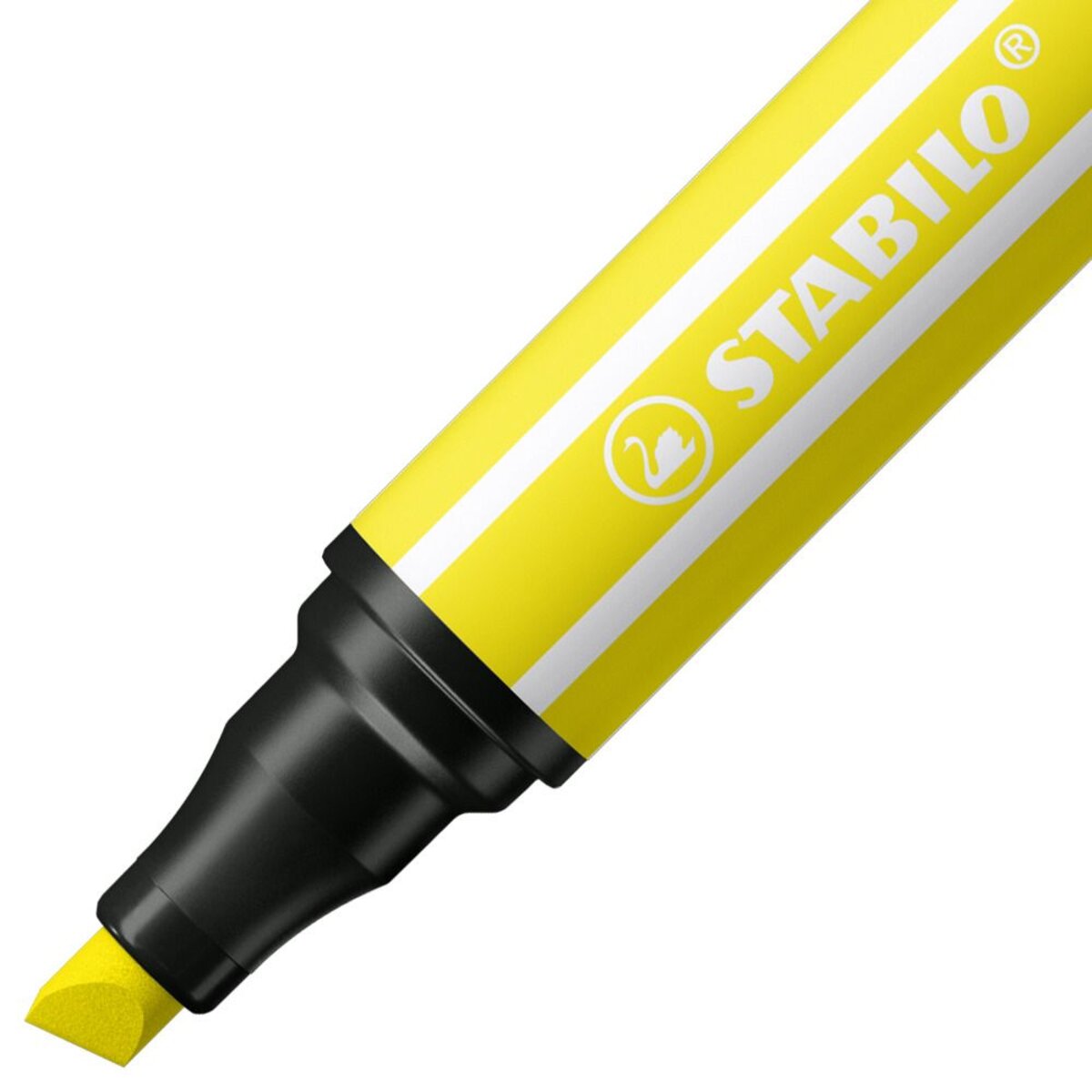 Premium-Filzstift mit dicker Keilspitze - STABILO Pen 68 MAX - Einzelstift - zitronengelb