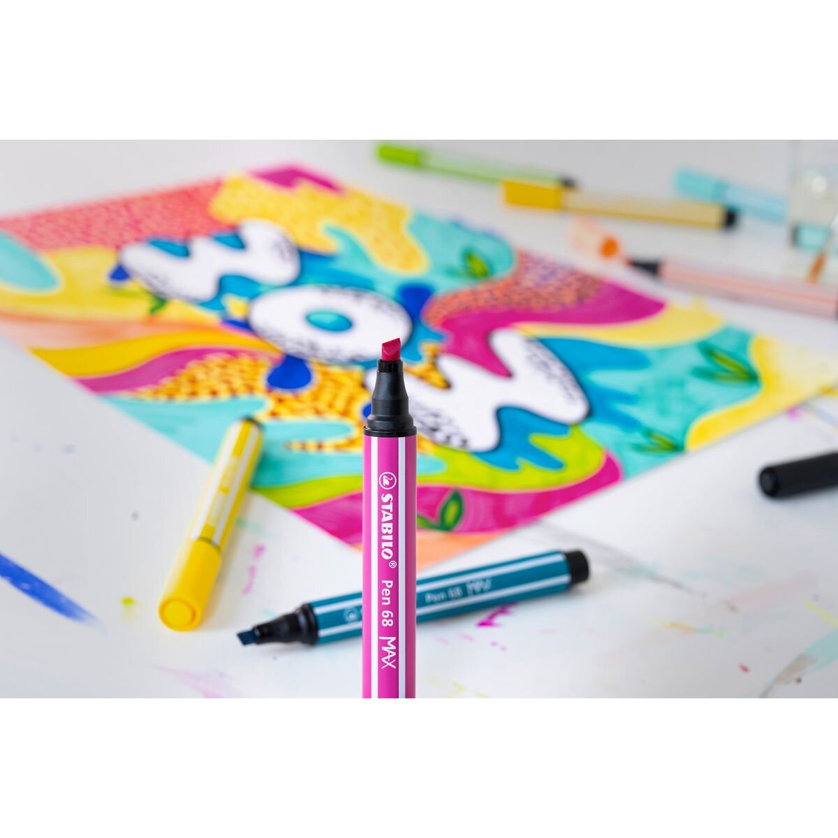 Premium-Filzstift mit dicker Keilspitze - STABILO Pen 68 MAX - Einzelstift - siena