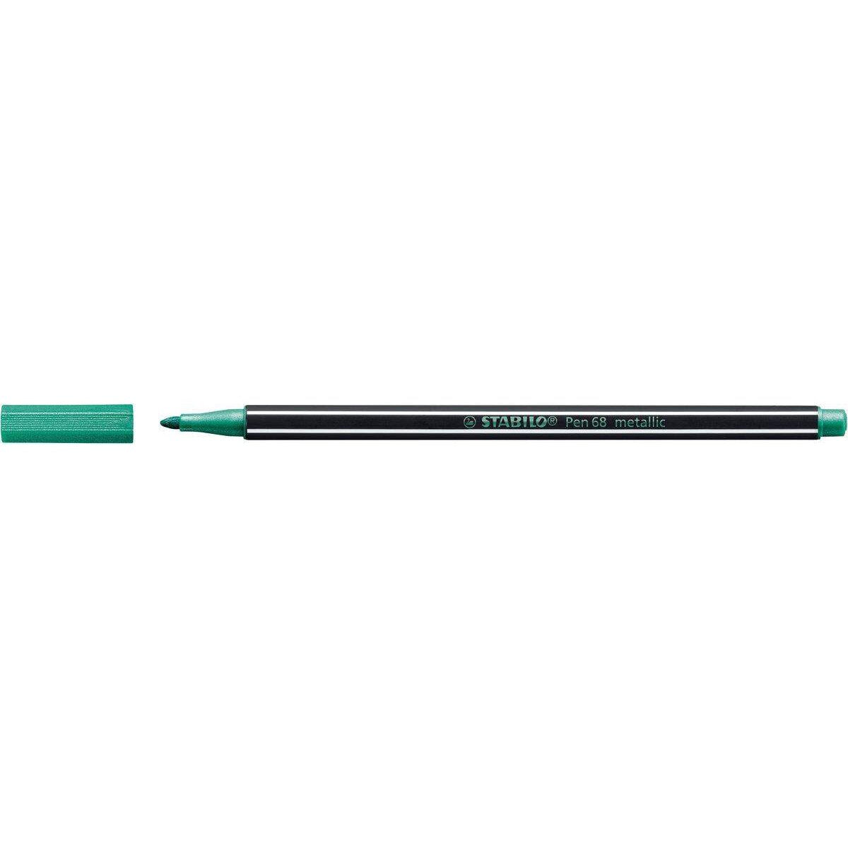 Premium Metallic-Filzstift - STABILO Pen 68 metallic - Einzelstift - metallic grün