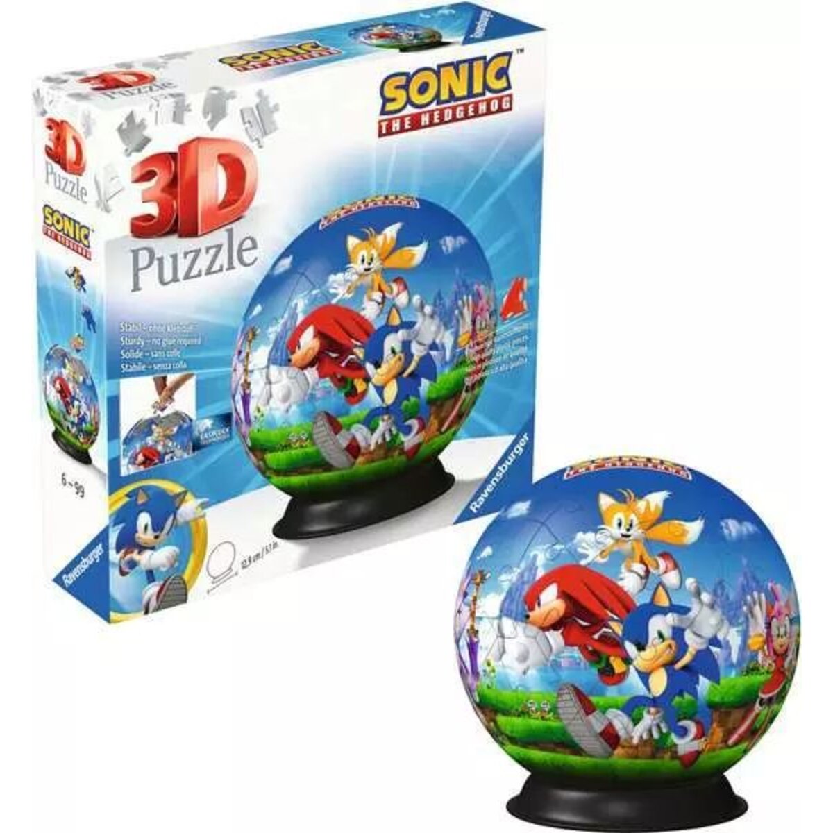 Ravensburger 3D Puzzle - Puzzle-Ball Sonic the Hedgehog, 73 Teile